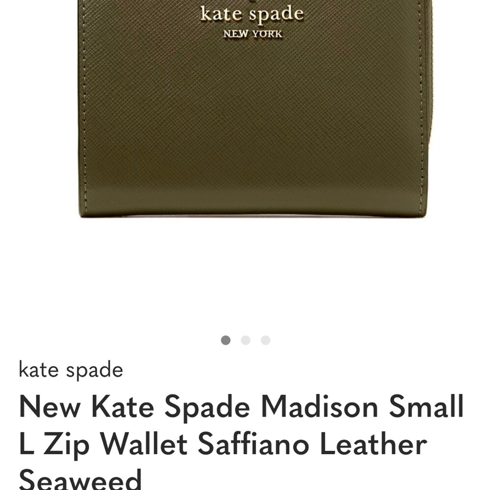 Kate Spade Olive Saffiano Leather Wallet